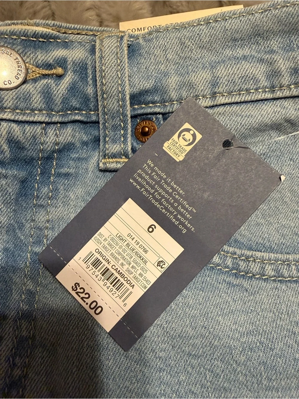 Universal Thread Light Blue High-Rise Denim Cutoff Shorts